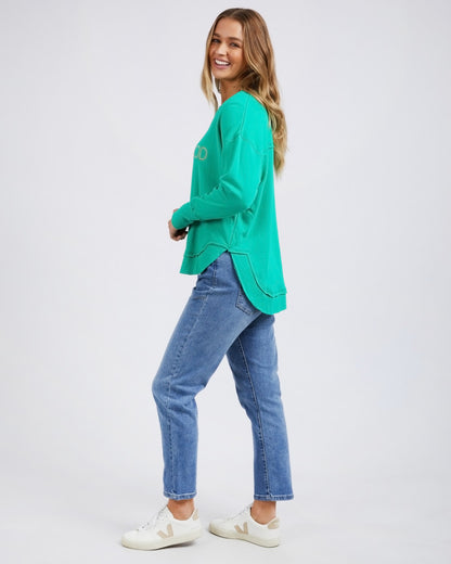 Simplified Metallic Crew - Bright Green