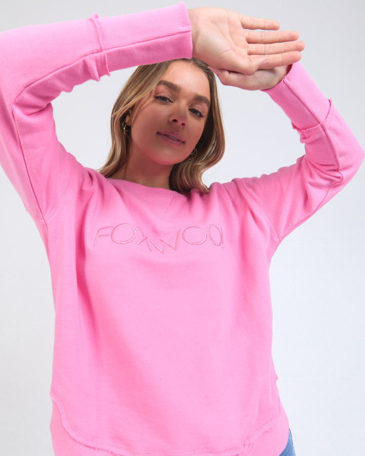 Simplified Metallic Crew - Bubblegum Pink