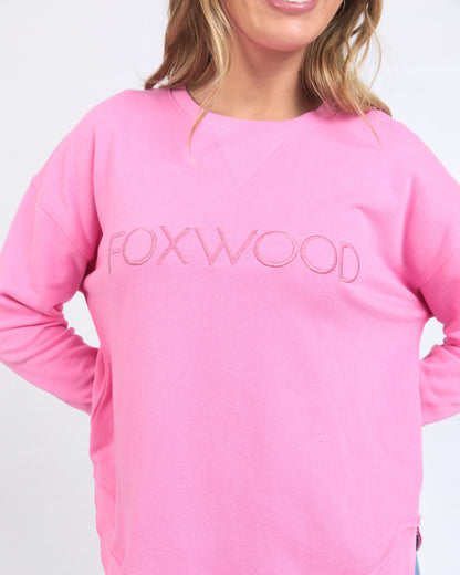 Simplified Metallic Crew - Bubblegum Pink