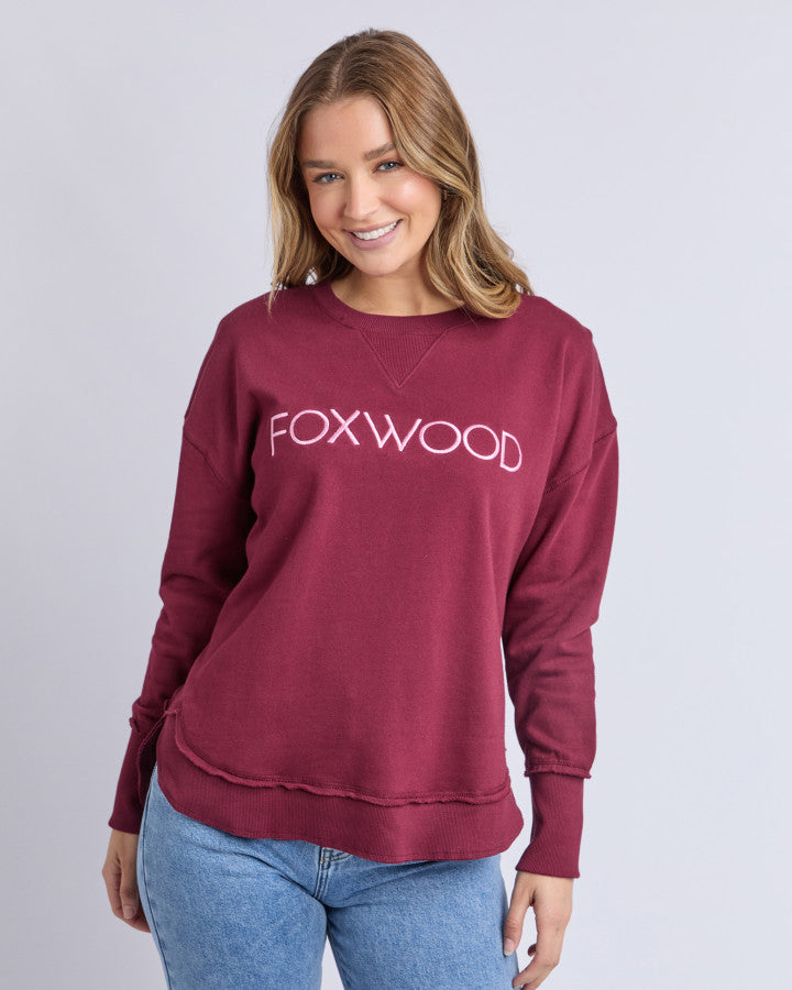 Simplified Metallic Crew - Burgundy