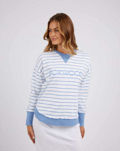 Simplified Stripe Crew - Blue