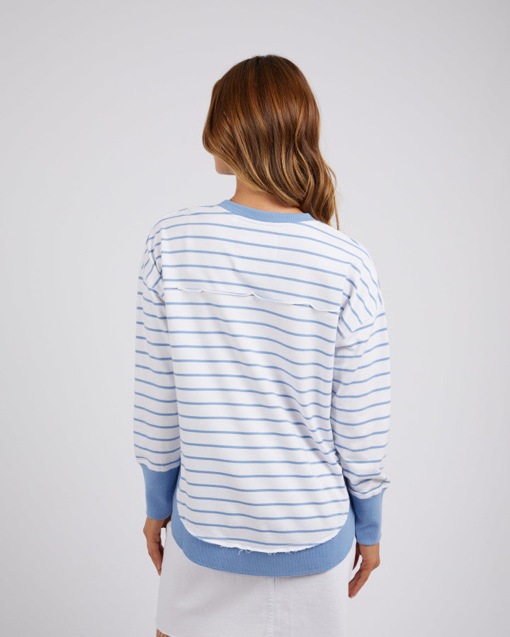 Simplified Stripe Crew - Blue