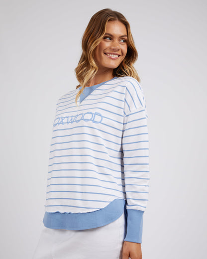 Simplified Stripe Crew - Blue