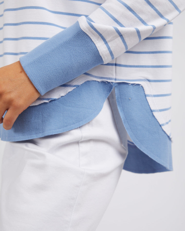 Simplified Stripe Crew - Blue