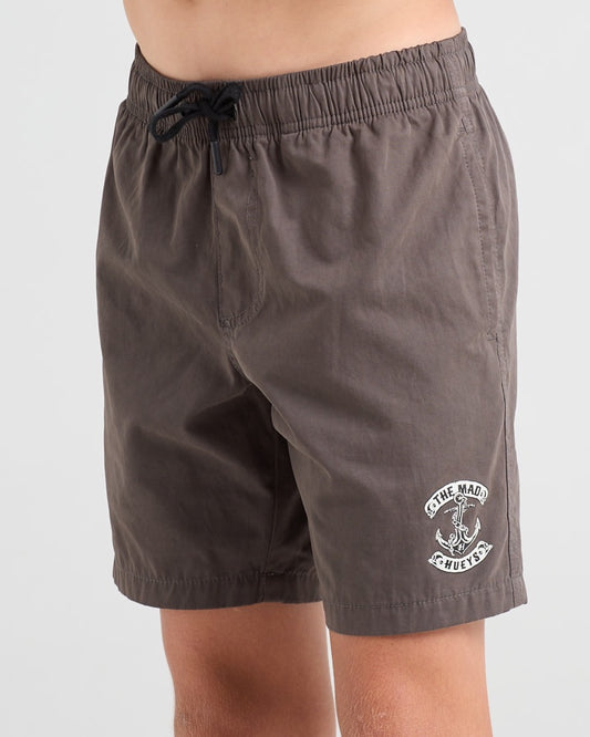 Youth Skull Anchor Volley Short - Charcoal