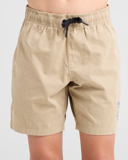 Youth Skull Anchor Volley Short - Taupe