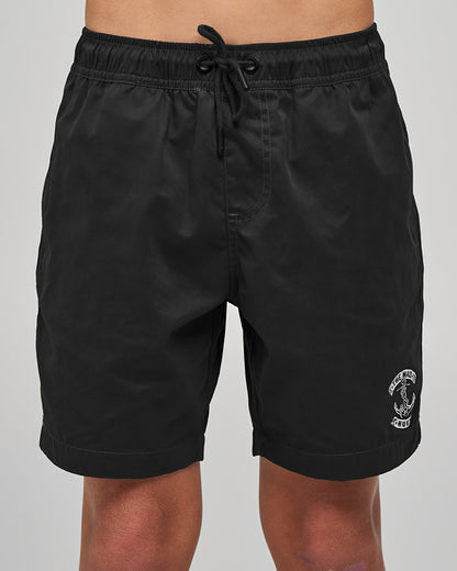 Skull Anchor Youth 15" Volley Short - Black
