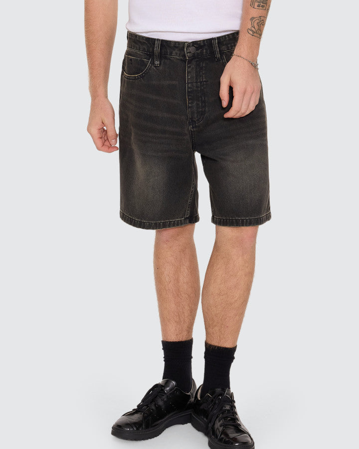 Thrills | Slacker Relaxed Denim Short | Charred Black