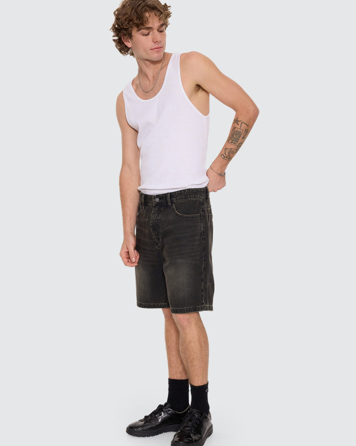 Thrills | Slacker Relaxed Denim Short | Charred Black
