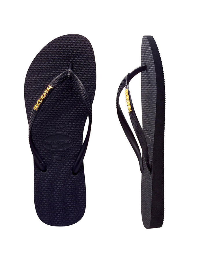 Slim Metal Logo Black/Gold | Female