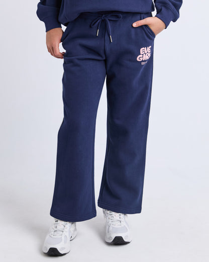 Sports Club Flare Trackpant - Navy