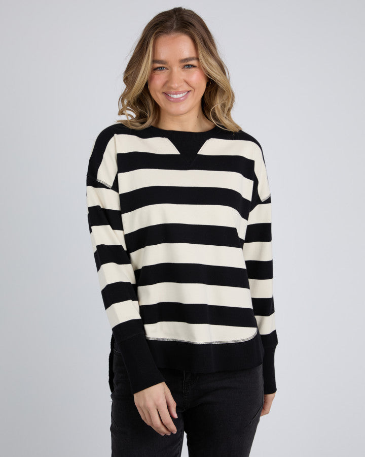 Stripe Delilah Crew - Blk & Wht