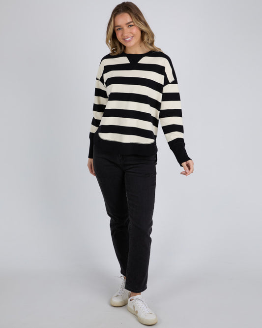 Stripe Delilah Crew - Blk & Wht