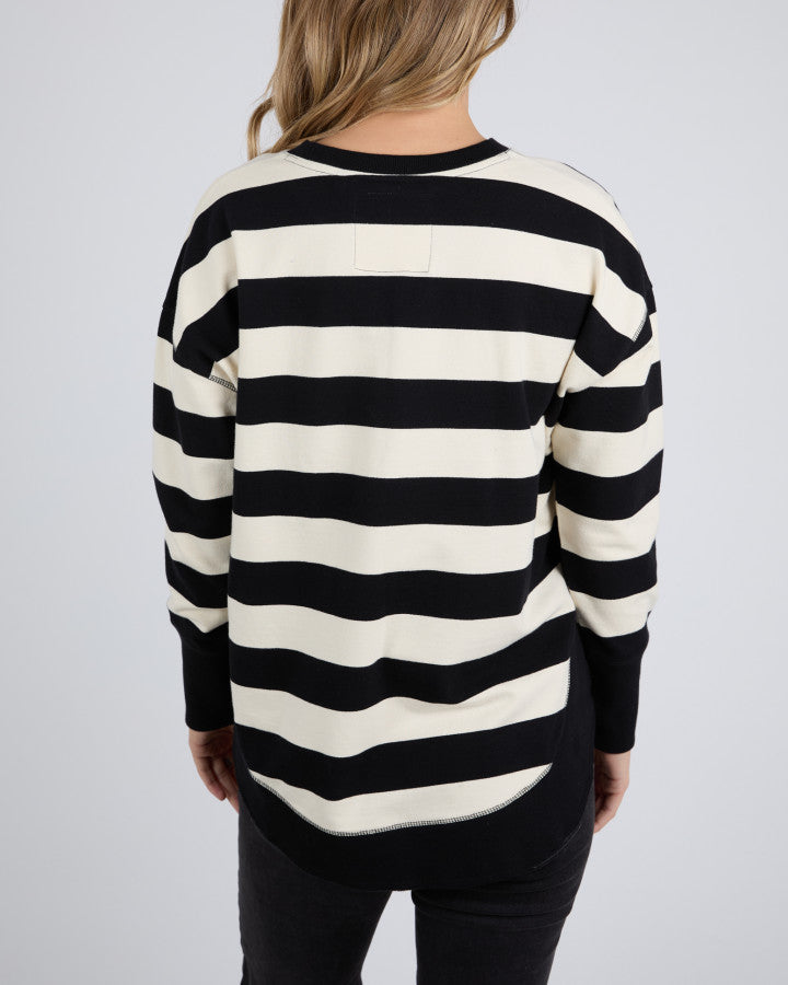 Stripe Delilah Crew - Blk & Wht