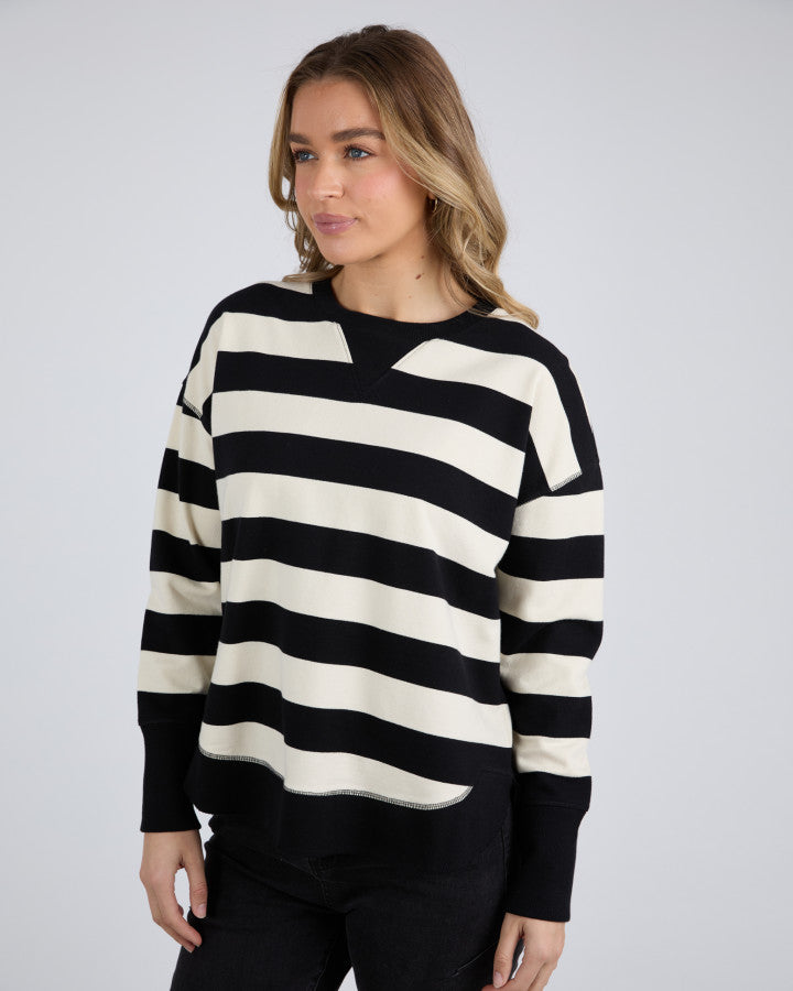 Stripe Delilah Crew - Blk & Wht
