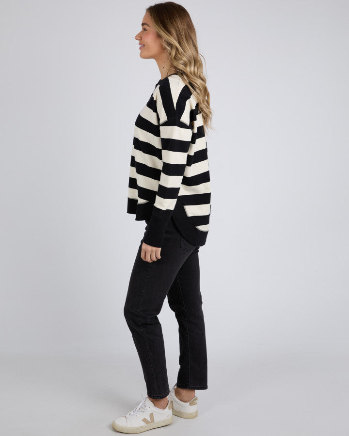 Stripe Delilah Crew - Blk & Wht