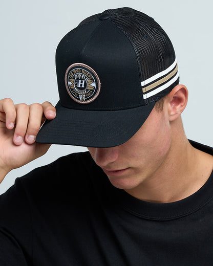 Surf Hueys Twill Trucker Cap - Black