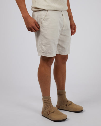 Tab Linen Shorts - Oat