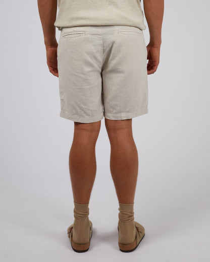 Tab Linen Shorts - Oat