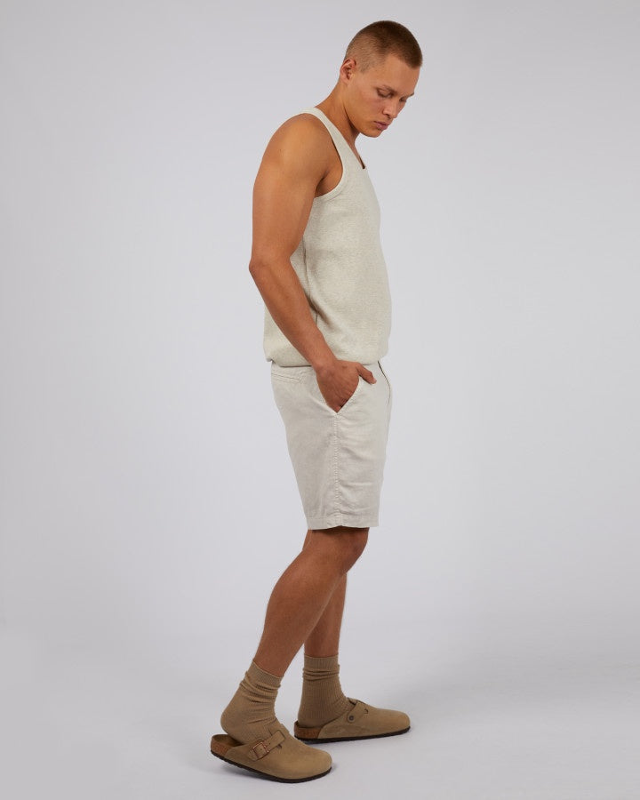 Tab Linen Shorts - Oat