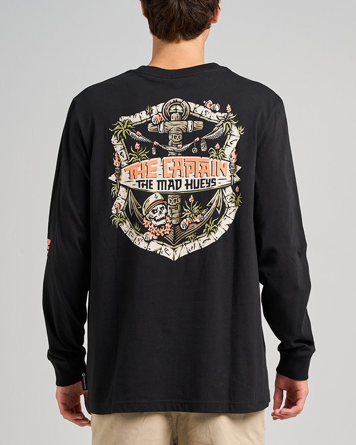 The Tiki Captain LS Tee - Black