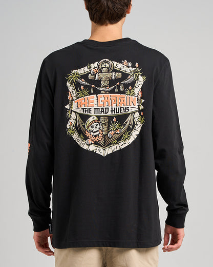 The Tiki Captain LS Tee - Black