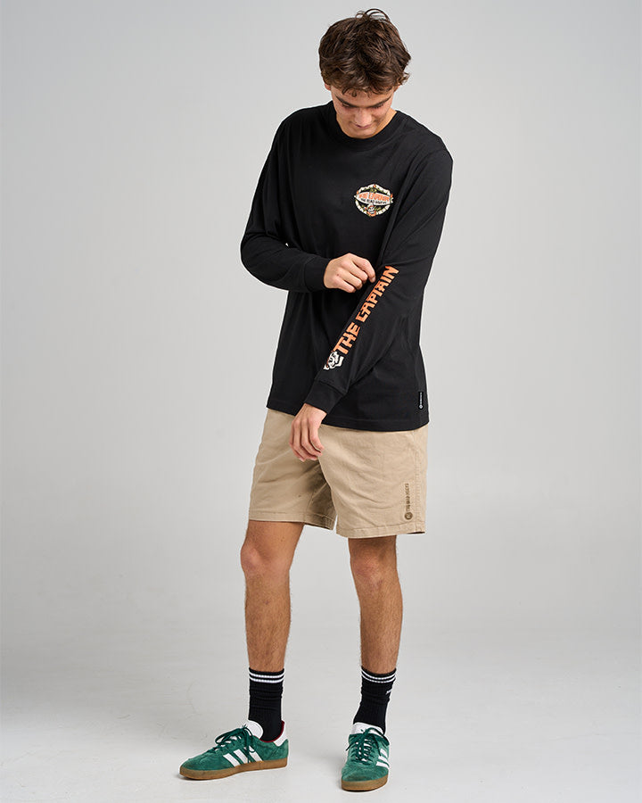 The Tiki Captain LS Tee - Black