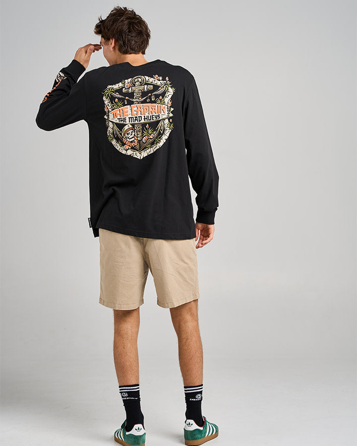 The Tiki Captain LS Tee - Black