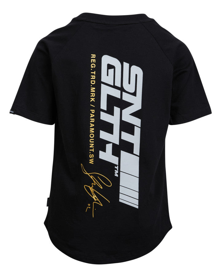 Trackside Tee - Black (sizes 8-14)