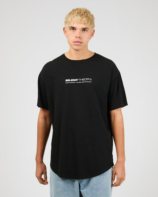 Silent Theory Tuscan Scoop Tee - Washed Black